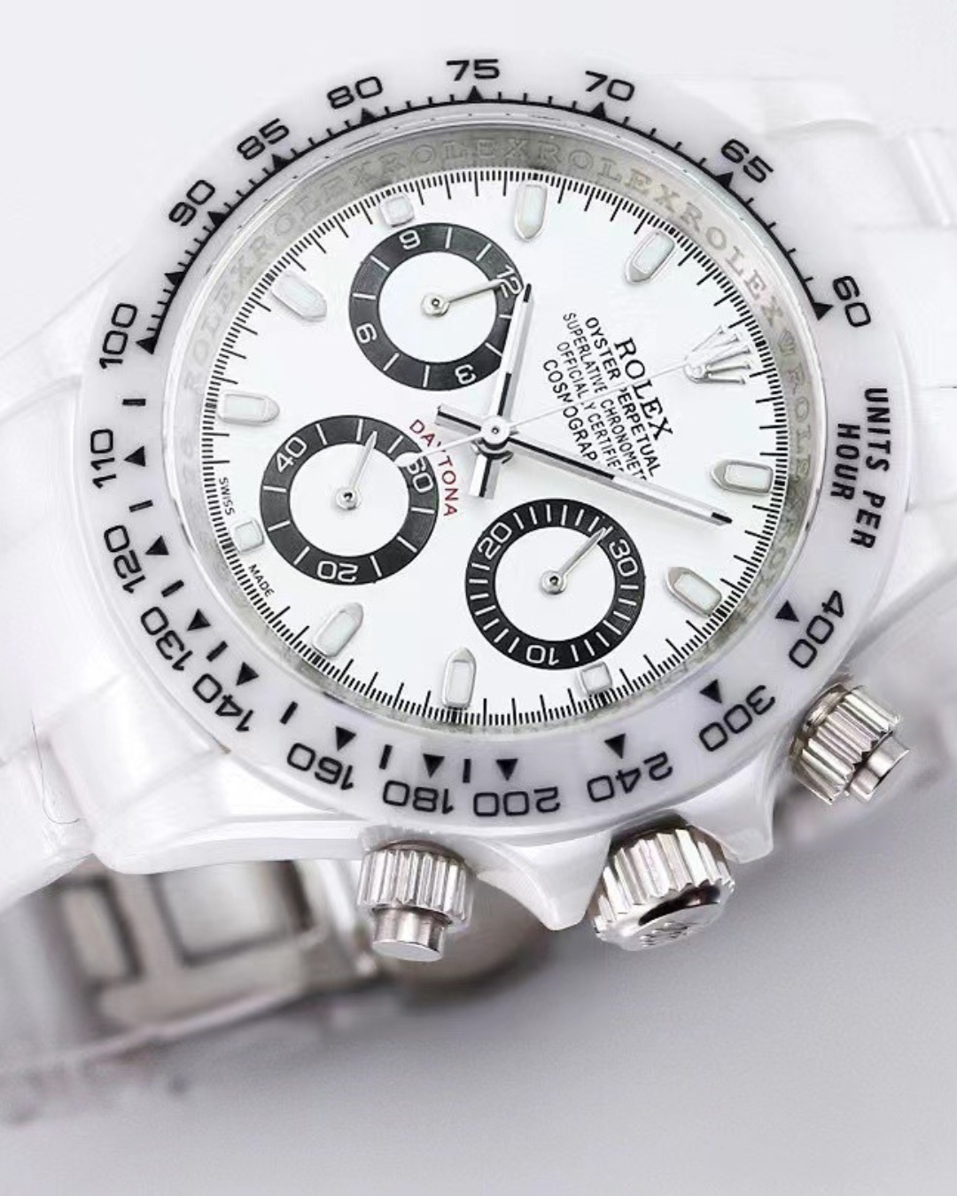 Daytona Watch Mod Ice White Crown Edition