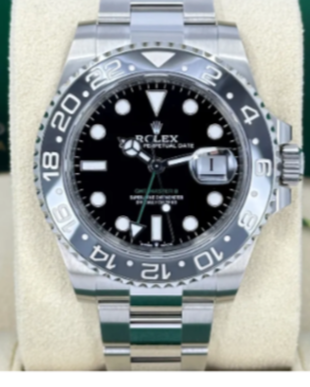 Rolex GMT Master Bruce Wayne 3285 SuperClone watch with black and grey Cerachrom bezel and stainless steel Oyster bracelet