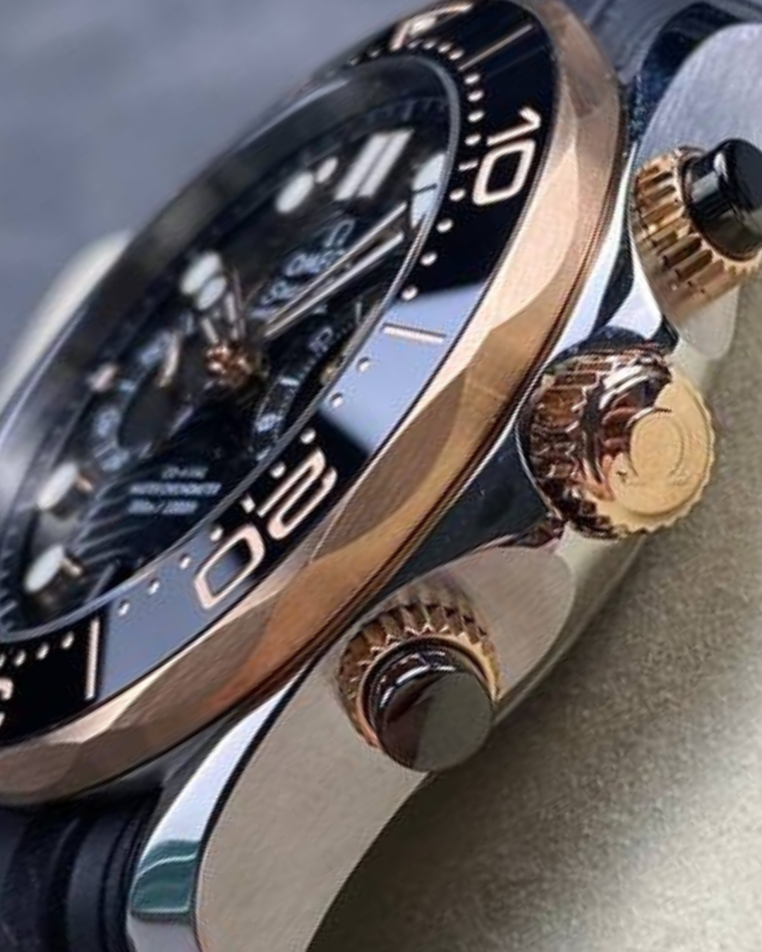 Omega Superclone Seamaster 44mm Diver 300m Black & Rose Gold 210.32.44.51.03.001