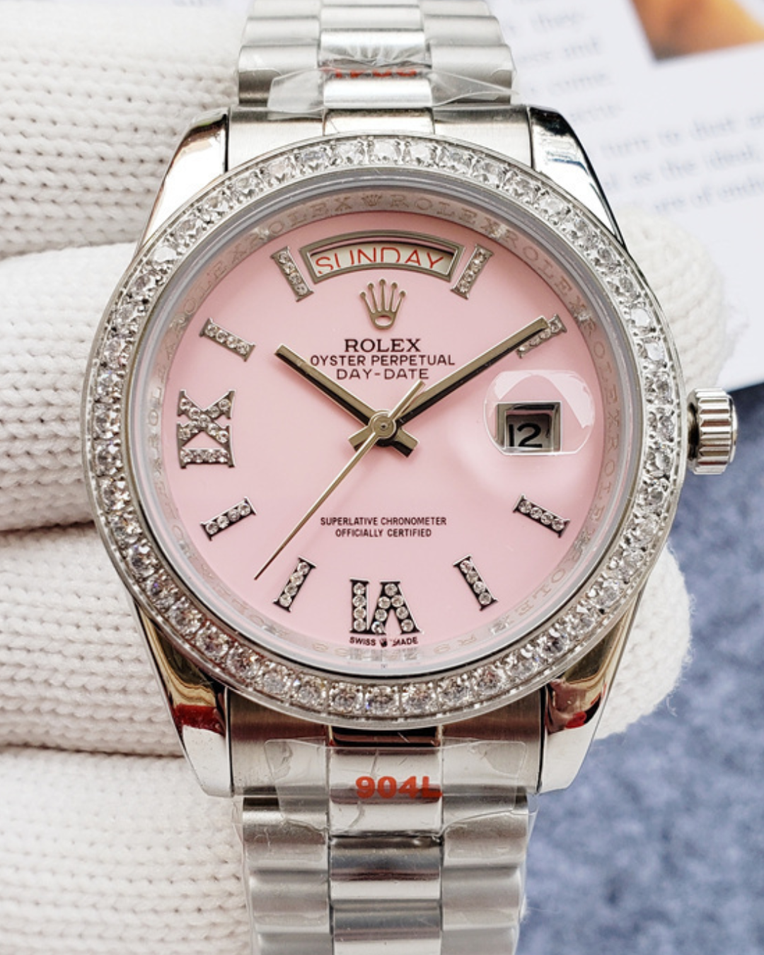 Day Date Watch Mod Pink Diamond Crown Edition