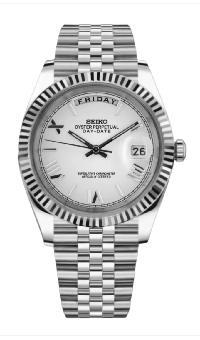 Day Date Watch Mod White Ghost Edition