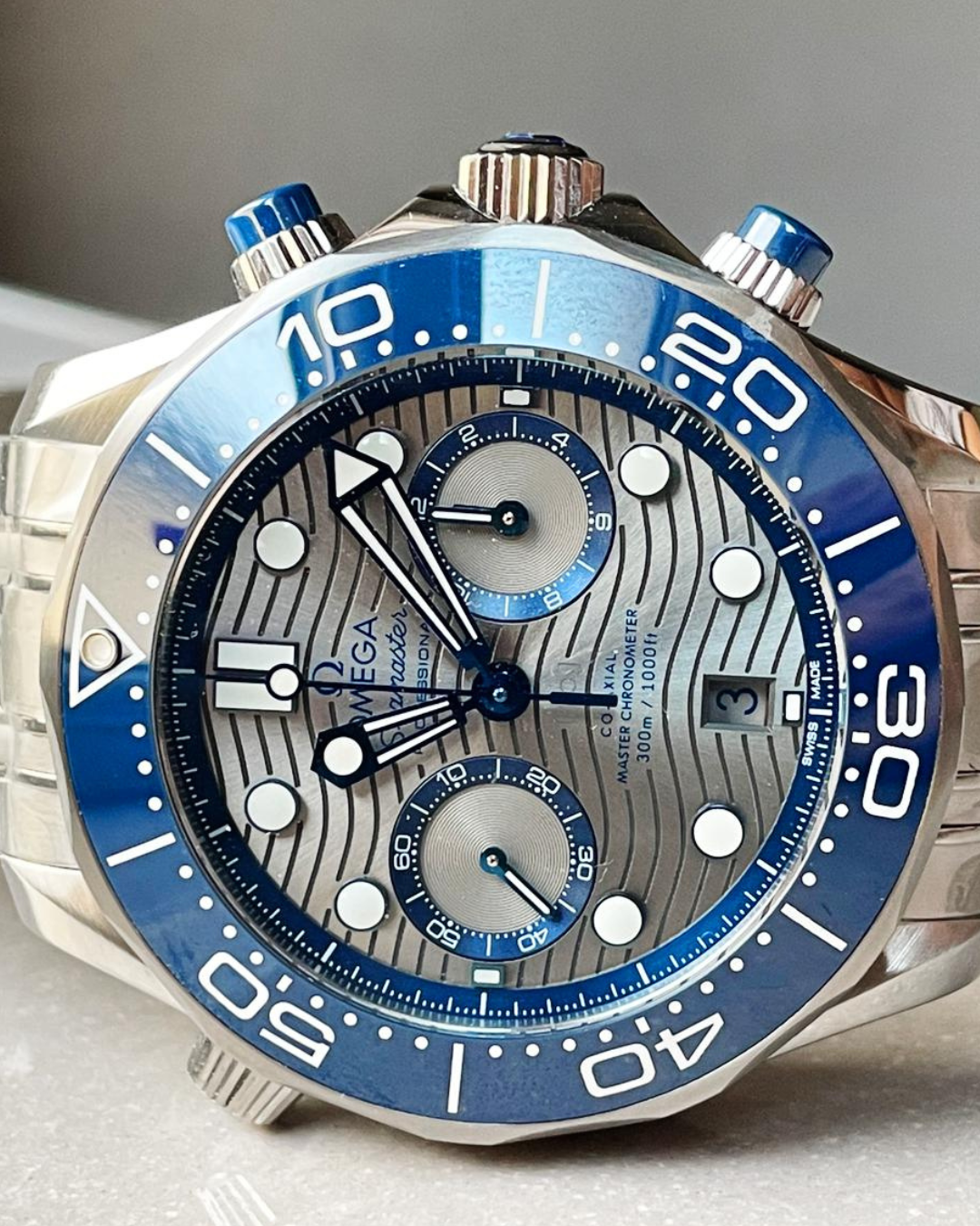 Omega Seamaster 300M Super Watch Mod Grey Dial Chronograph