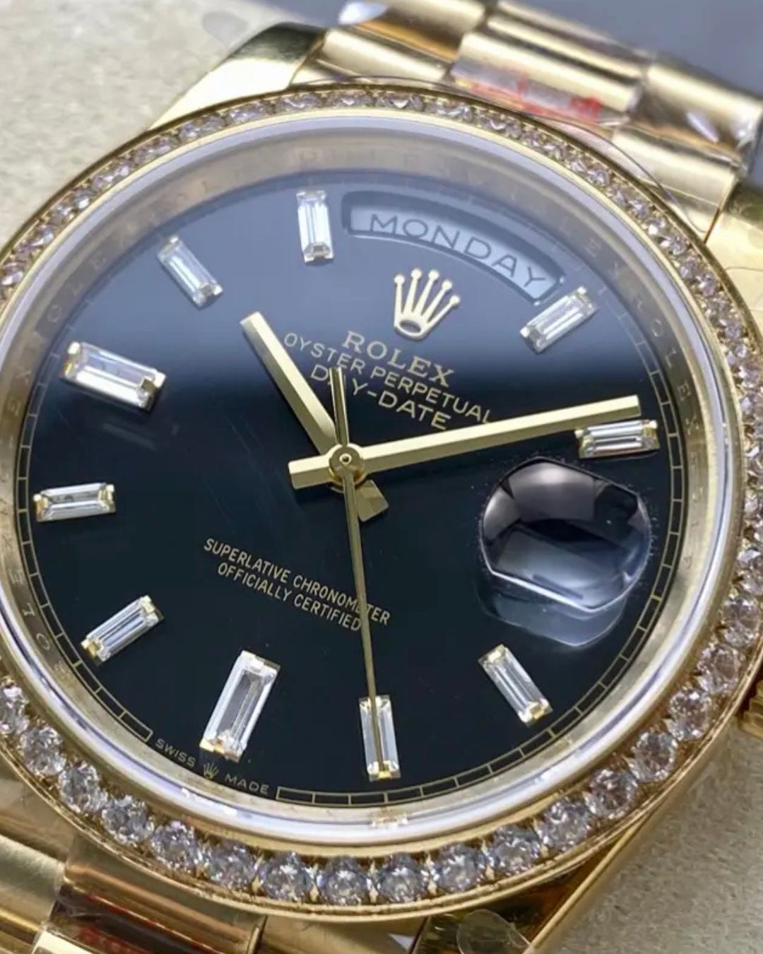 Day-Date SC 228348RBR Black Diamond Dial