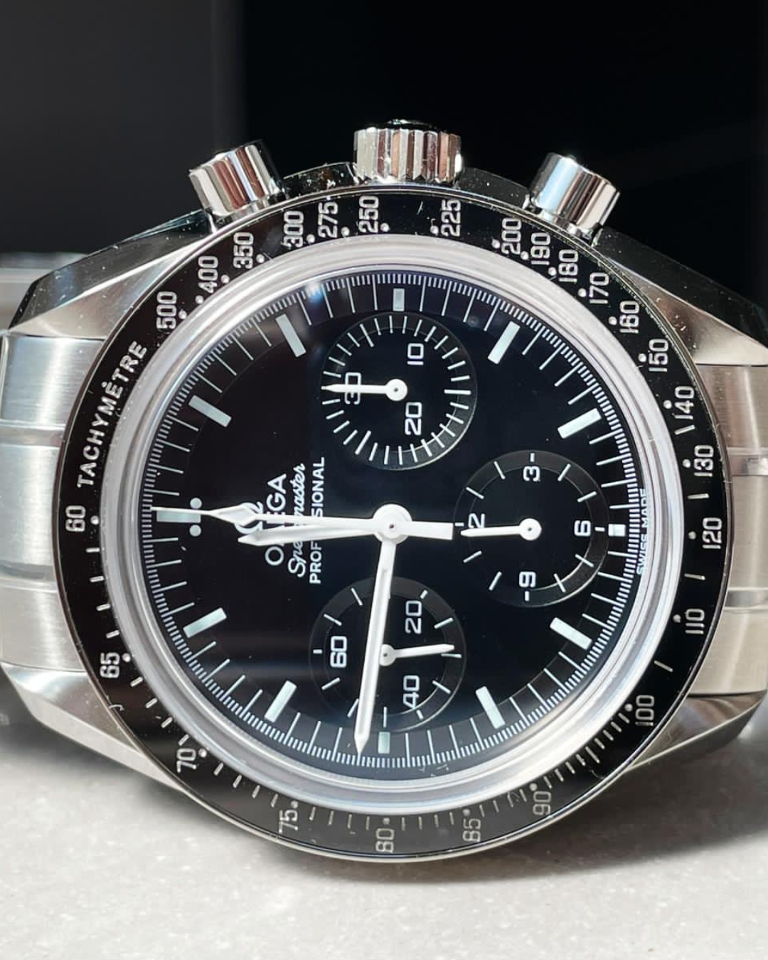 Omega Speedmaster 42mm Super Watch Mod Black First Moon