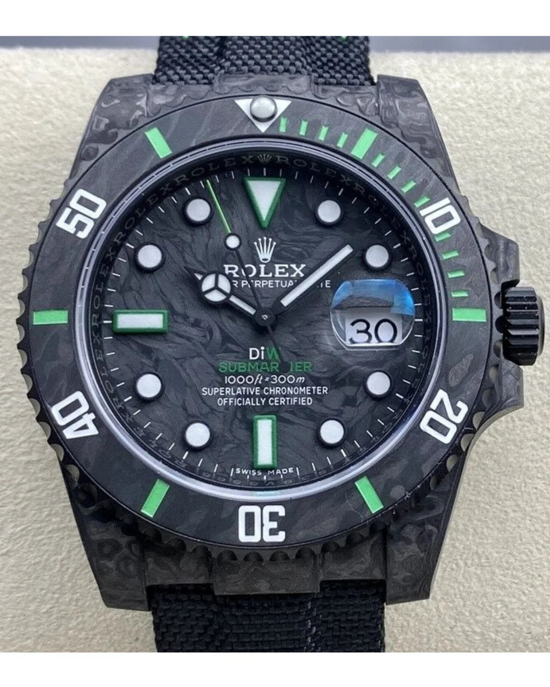 Rolex Diw Submariner Green Custom Watch - Wristwatch