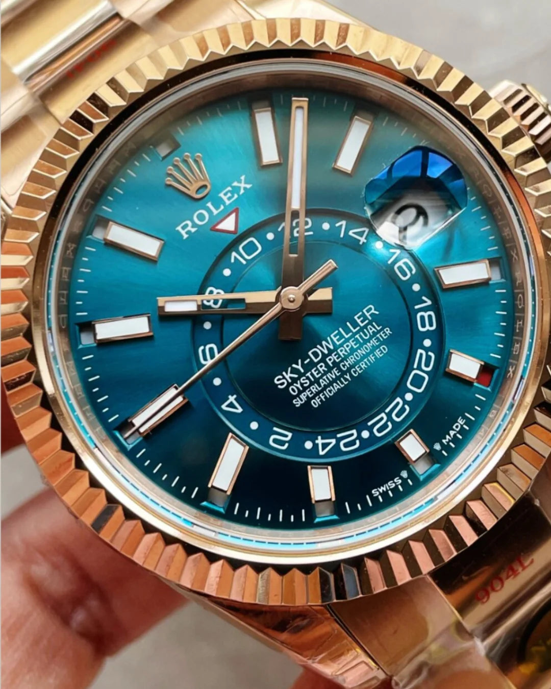 Rolex Sky-dweller Superclone 18k Rose Gold 3369359002 - Wristwatch