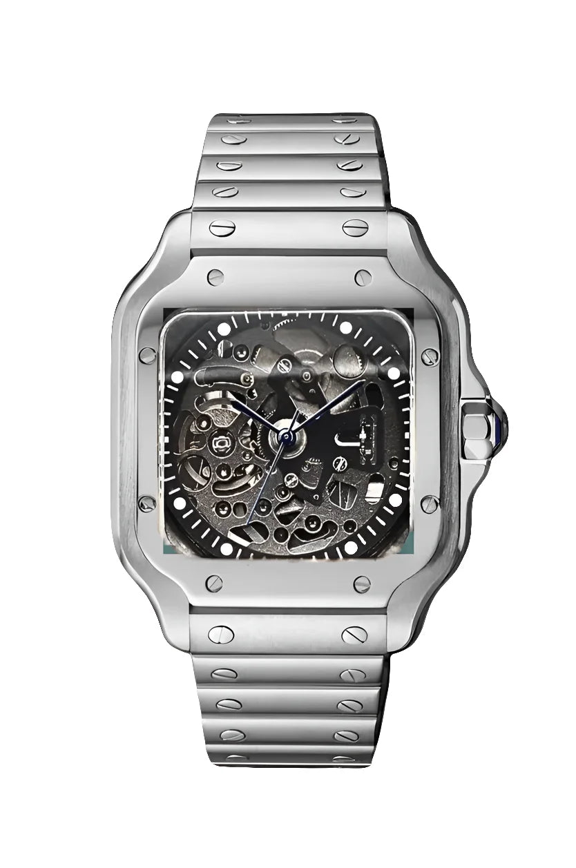 Santos Watch Mod Skeleton Silver Edition Wristwatch