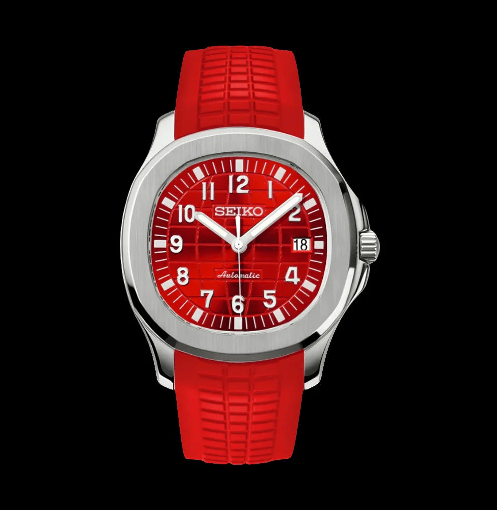 Seiko Mod Aquanaut Red Watch Wristwatch