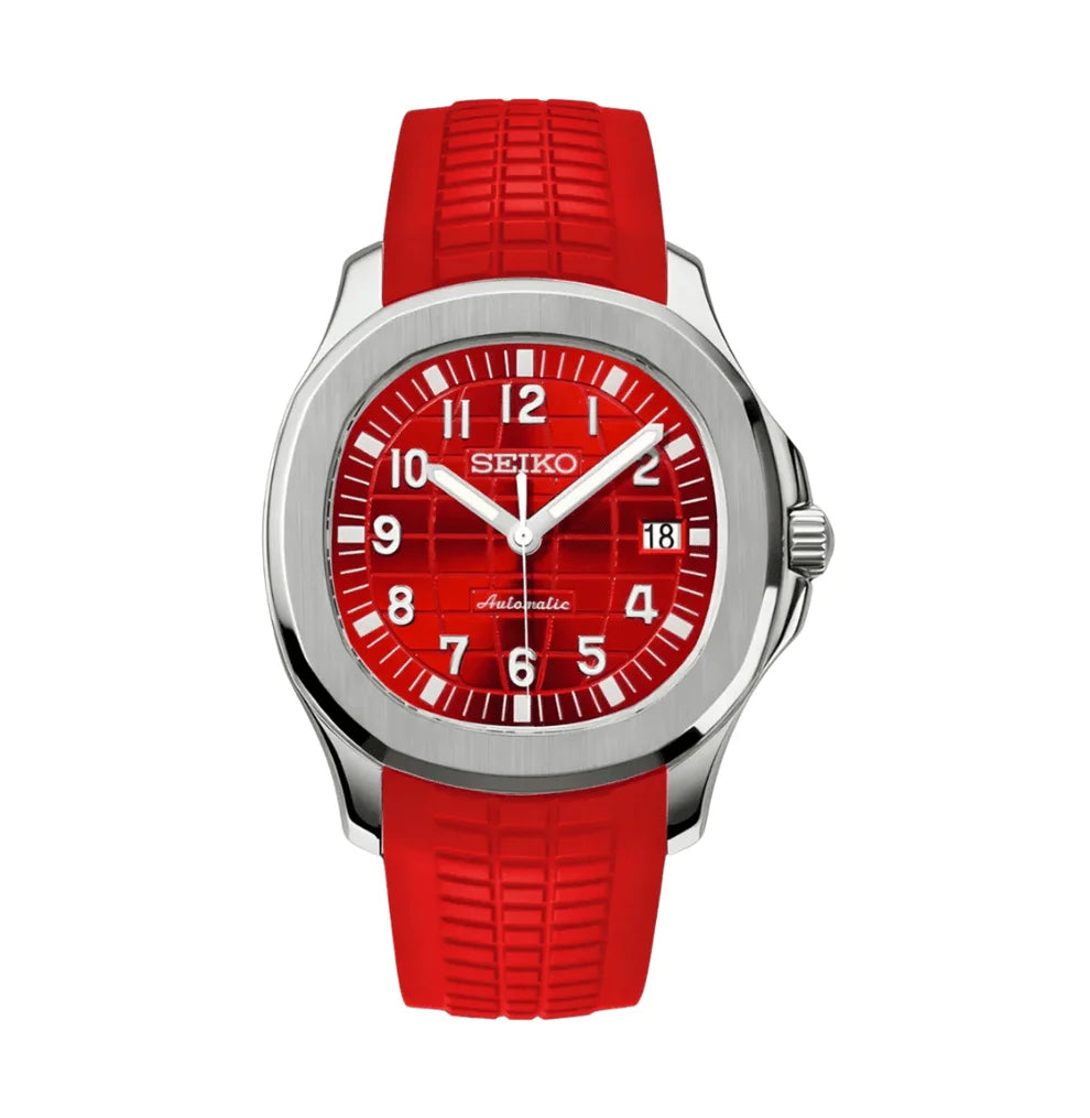 Seiko Mod Aquanaut Red Watch Wristwatch