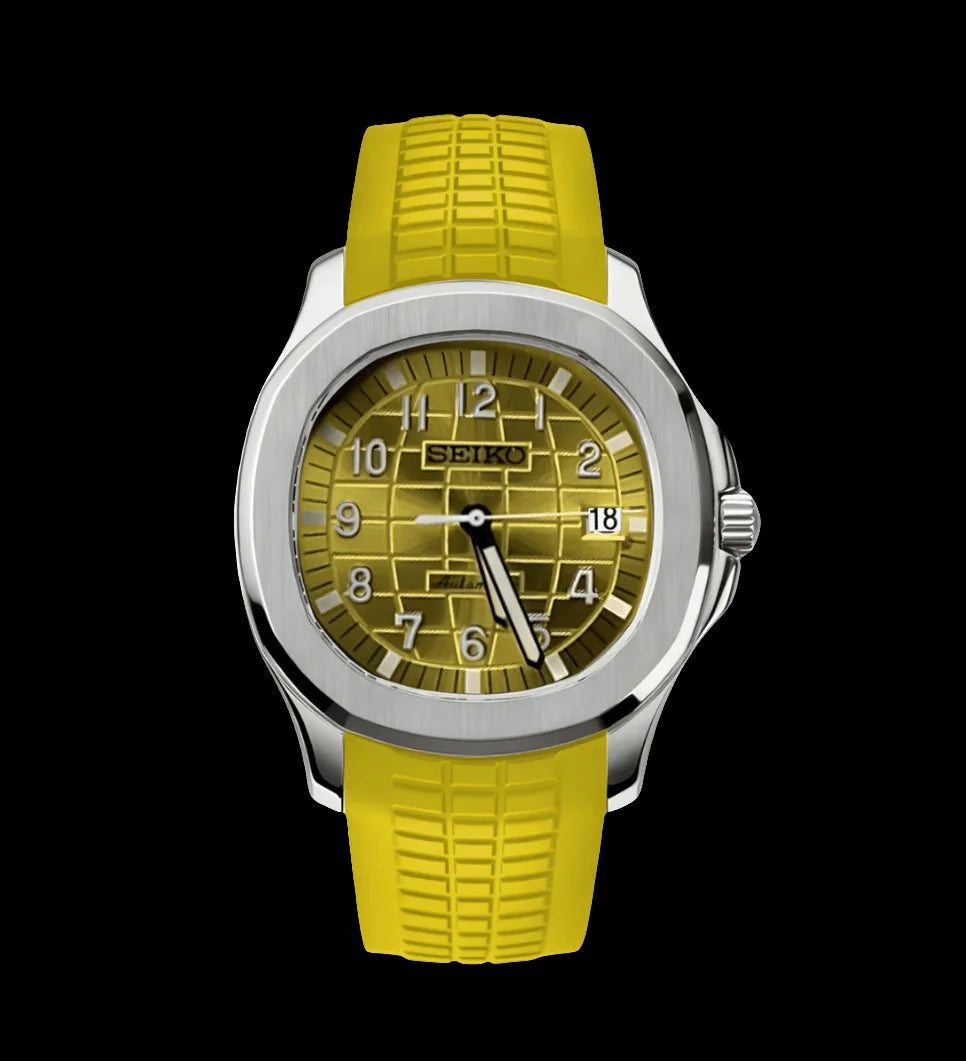 Seiko Mod Aquanaut Yellow Watch Wristwatch
