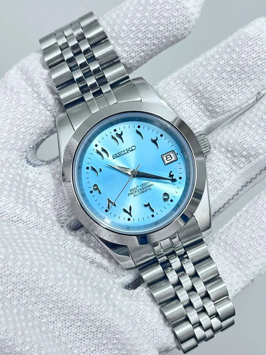 SEIKO MOD LADIES DATEJUST ARABIC BLUE WATCH - Wristwatch