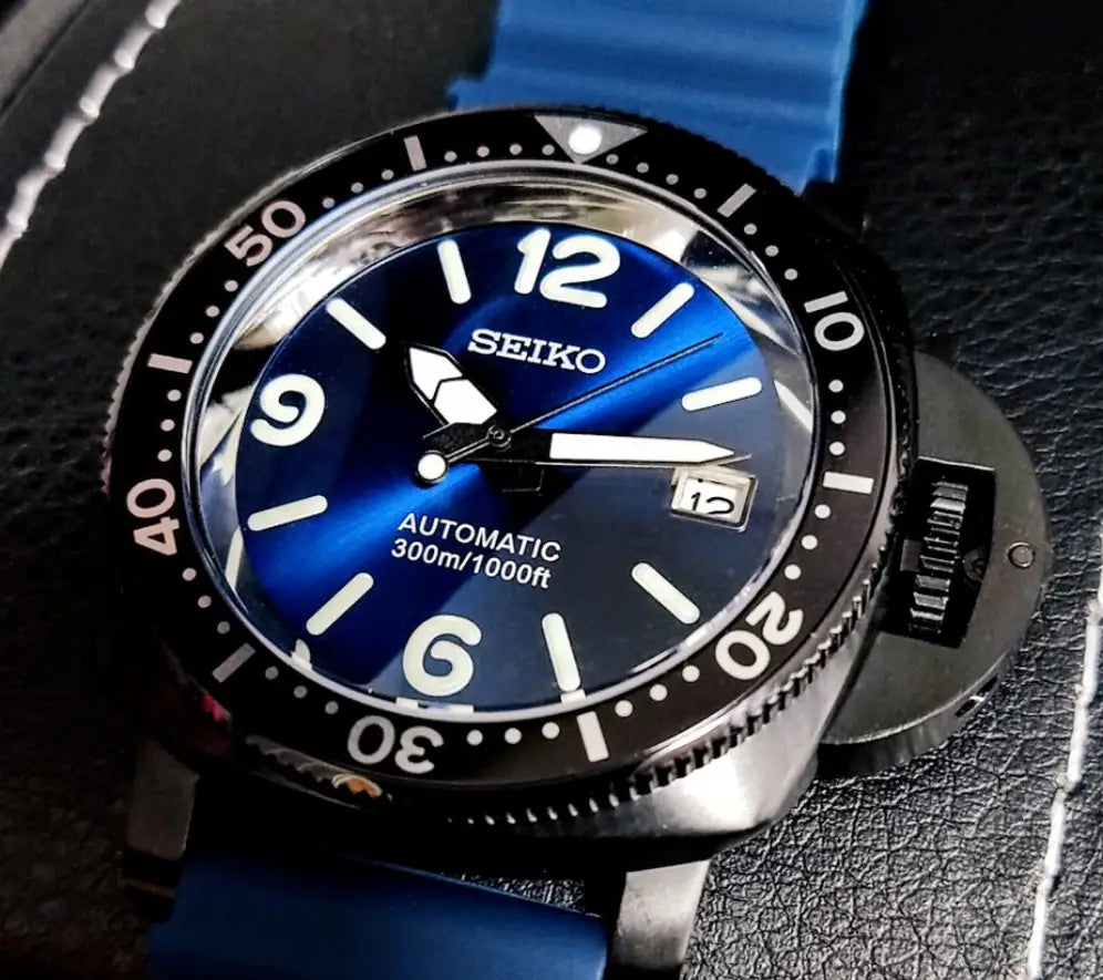 SEIKO MOD CUSTOM PANERAI DIVER BLUE WATCH - Wristwatch