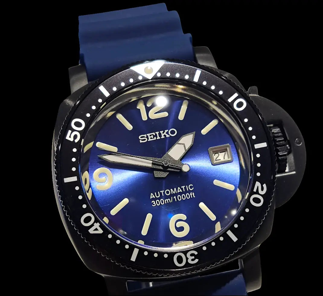 SEIKO MOD CUSTOM PANERAI DIVER BLUE WATCH - Wristwatch