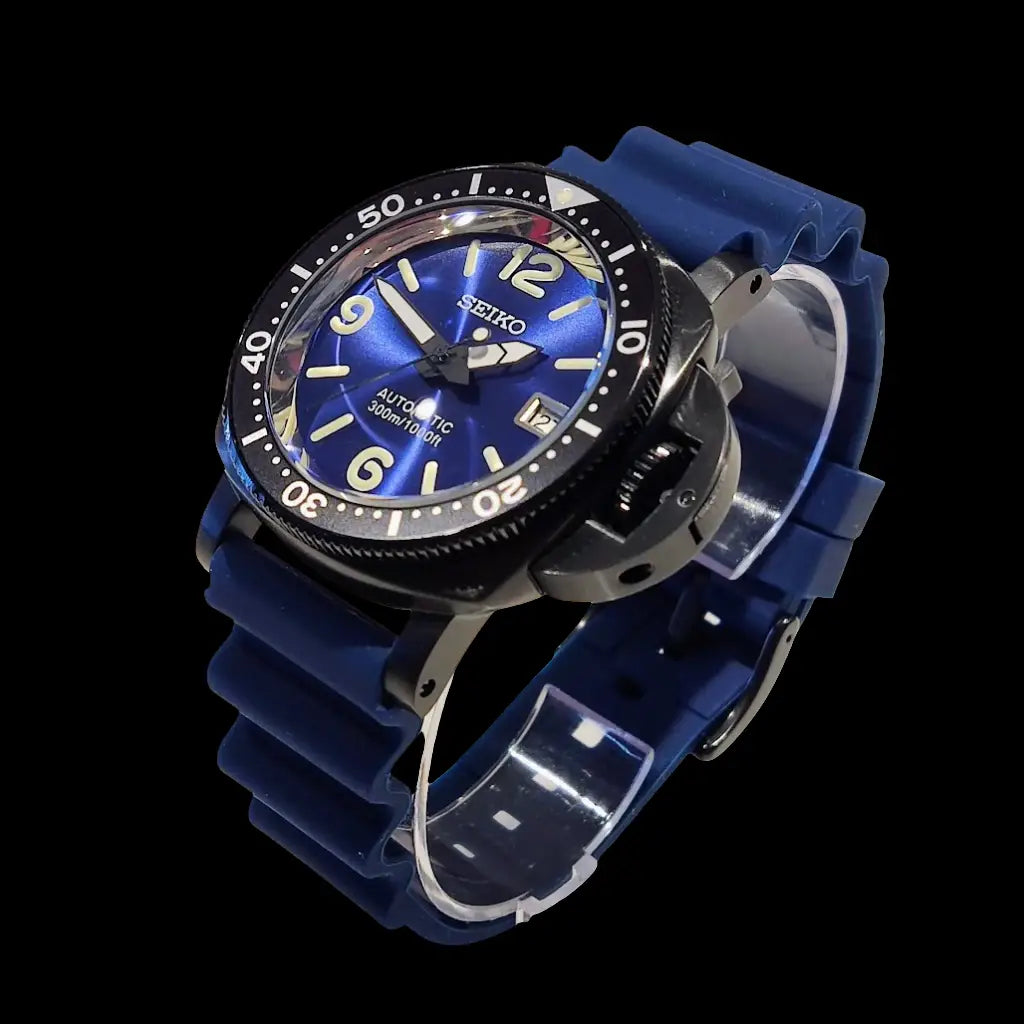 SEIKO MOD CUSTOM PANERAI DIVER BLUE WATCH - Wristwatch