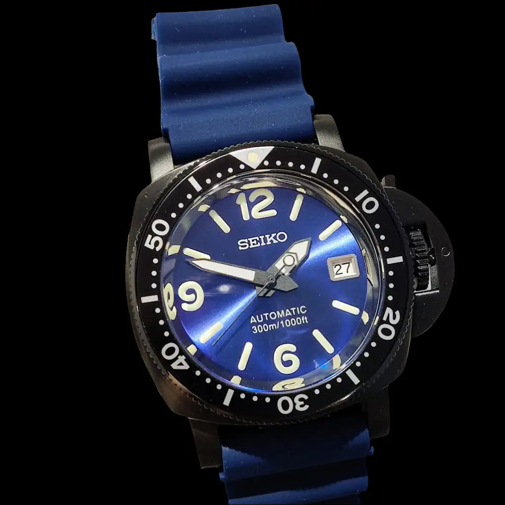 SEIKO MOD CUSTOM PANERAI DIVER BLUE WATCH - Wristwatch
