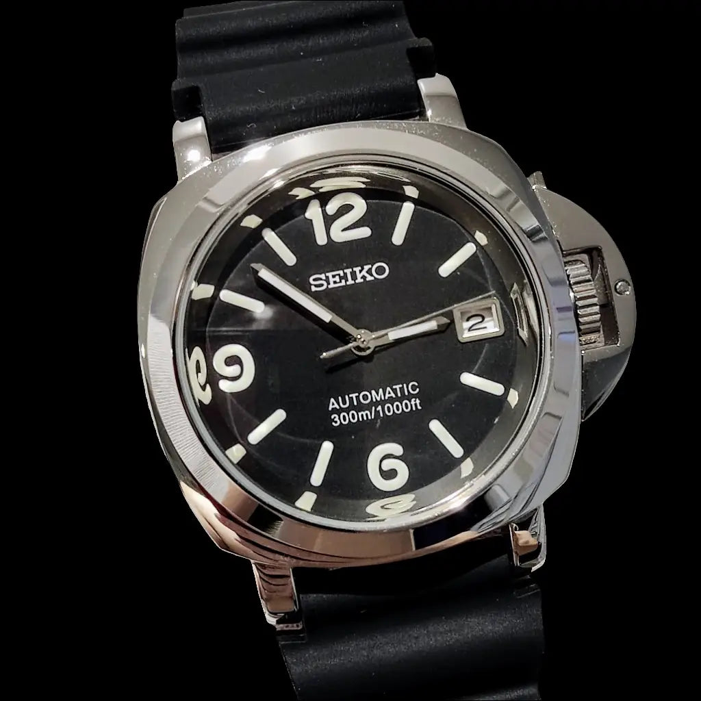 SEIKO MOD CUSTOM PANERAI LUMINOR BLACK WATCH - Wristwatch