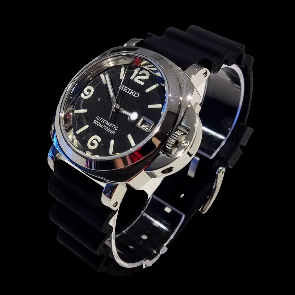 SEIKO MOD CUSTOM PANERAI LUMINOR BLACK WATCH - Wristwatch