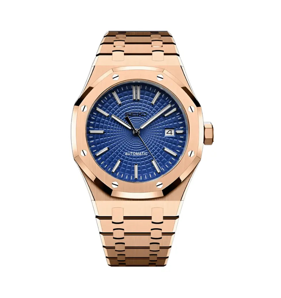 SEIKO MOD CUSTOM ROYAL OAK BLUE ROSE WATCH - Wristwatch