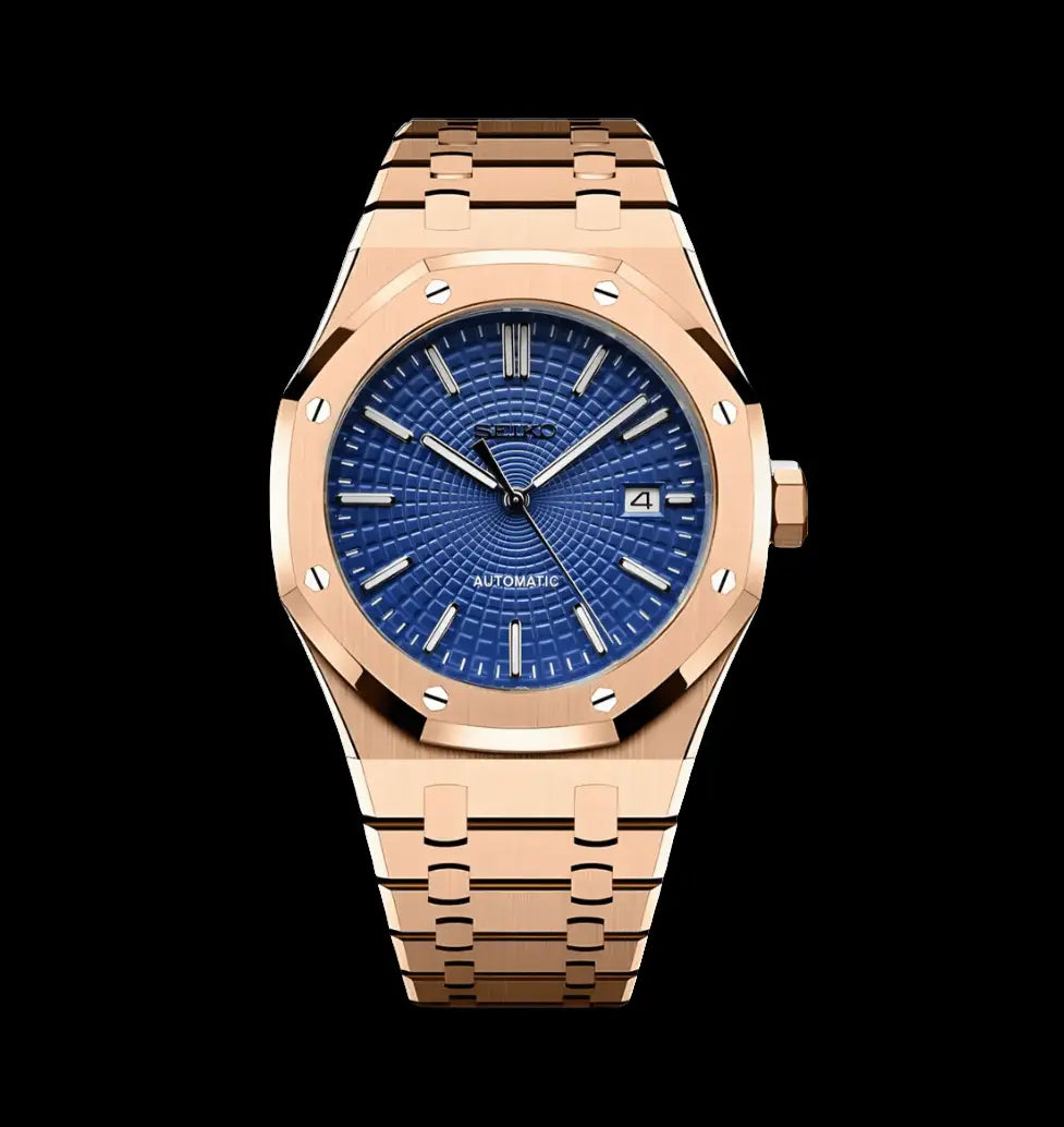 SEIKO MOD CUSTOM ROYAL OAK BLUE ROSE WATCH - Wristwatch