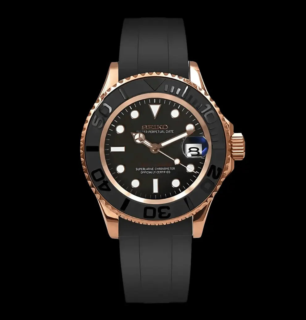 SEIKO MOD CUSTOM YACHT MASTER ROSE GOLD WATCH - Wristwatch