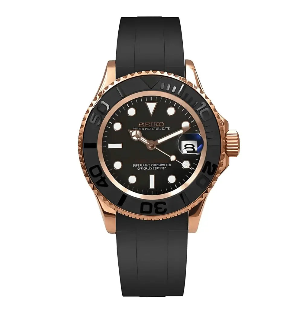 SEIKO MOD CUSTOM YACHT MASTER ROSE GOLD WATCH - Wristwatch