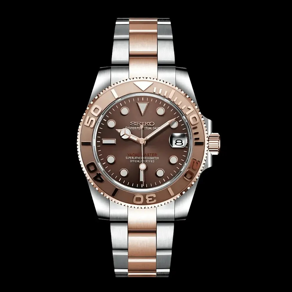 SEIKO MOD CUSTOM YACHT MASTER ROSE WATCH - Wristwatch