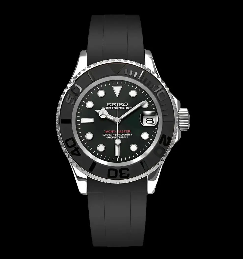 SEIKO MOD CUSTOM YACHT MASTER SILVER WATCH - Wristwatch