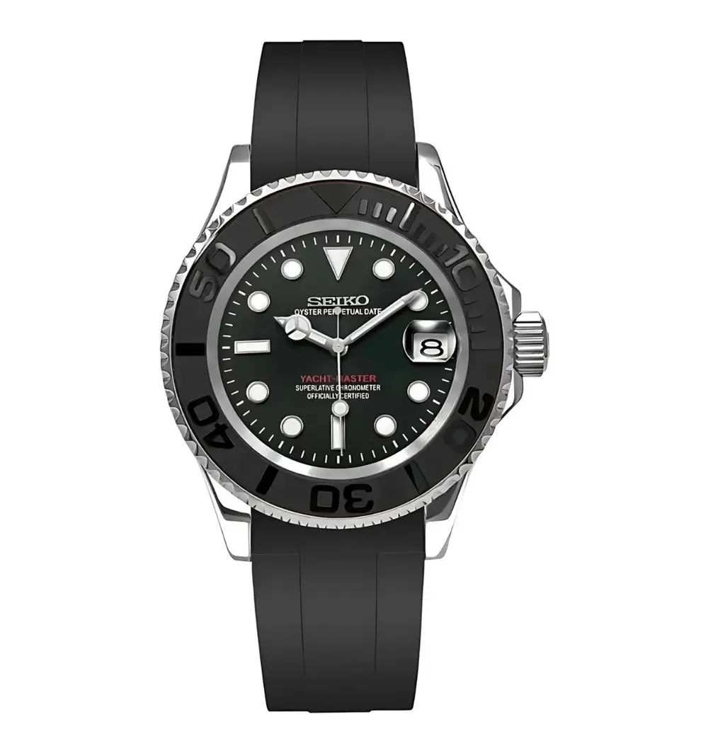 SEIKO MOD CUSTOM YACHT MASTER SILVER WATCH - Wristwatch