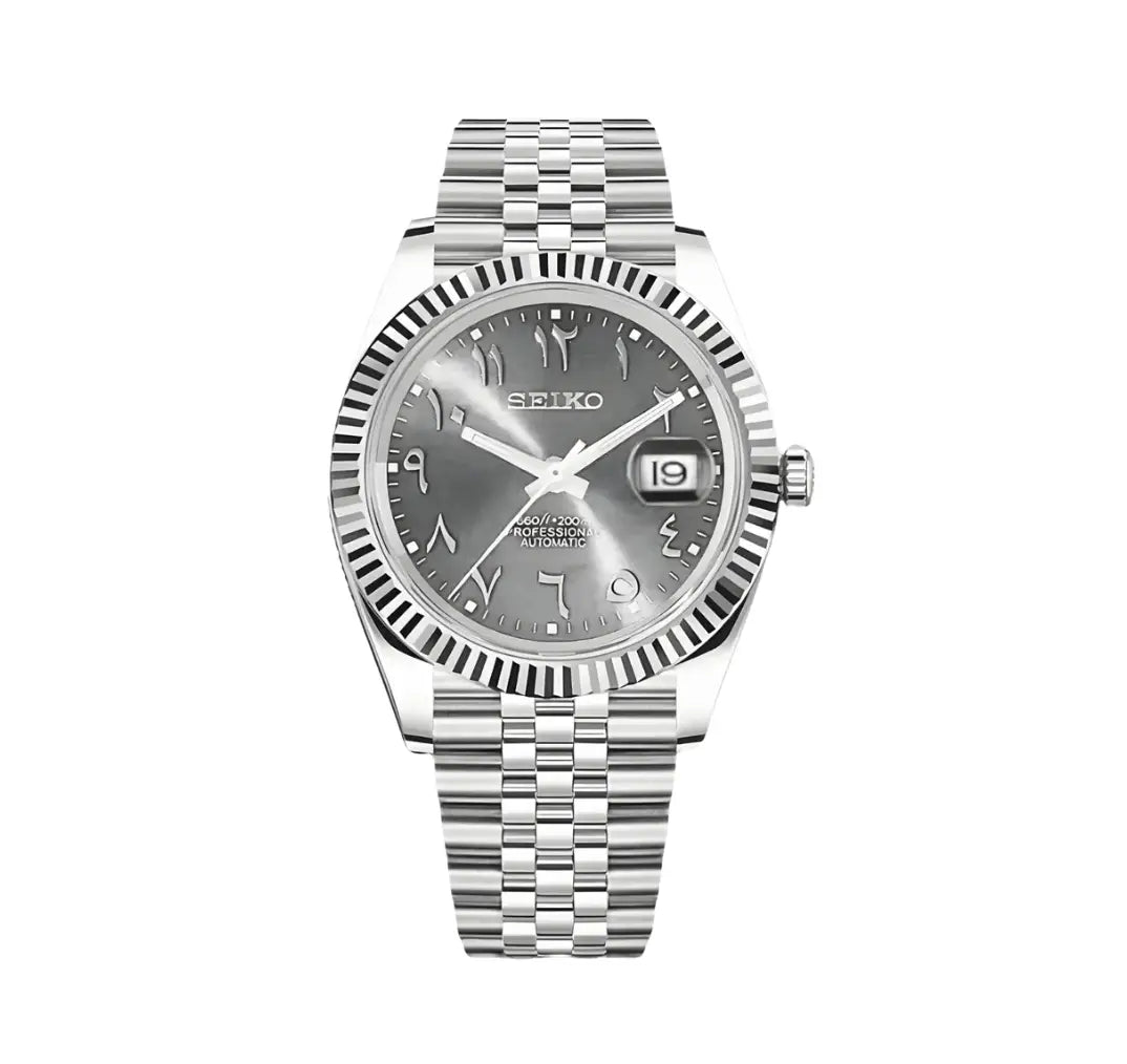SEIKO MOD DATE-JUST ARABIC GREY - Wristwatch
