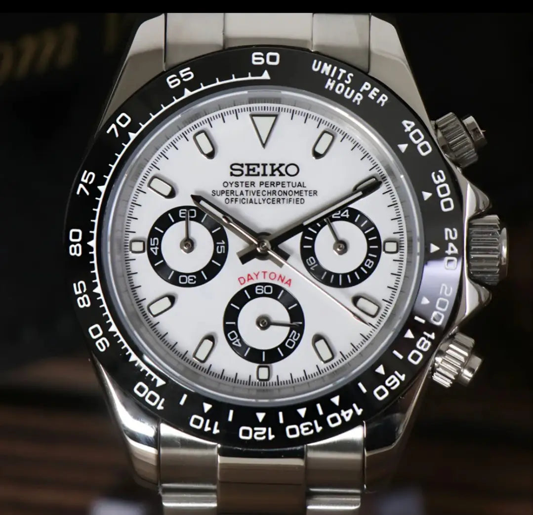 SEIKO MOD DAYTONA PANDA WATCH - Wristwatch