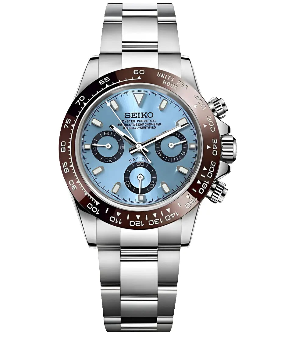 SEIKO MOD DAYTONA PLATINUM WATCH - Wristwatch