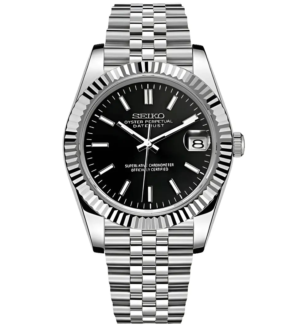 SEIKO MOD LADIES DATEJUST BLACK WATCH - Wristwatch