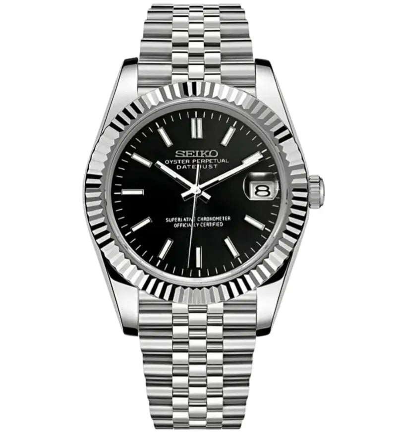 SEIKO MOD LADIES DATEJUST BLACK WATCH - Wristwatch