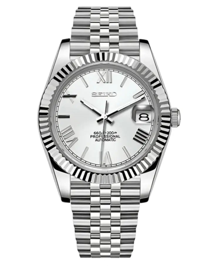 SEIKO MOD LADIES DATEJUST WHITE ROMAN WATCH - Wristwatch