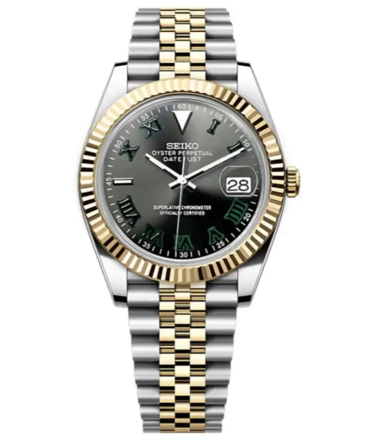 SEIKO MOD LADIES DATEJUST WIMBLEDON TWO-TONE WATCH - Wristwatch