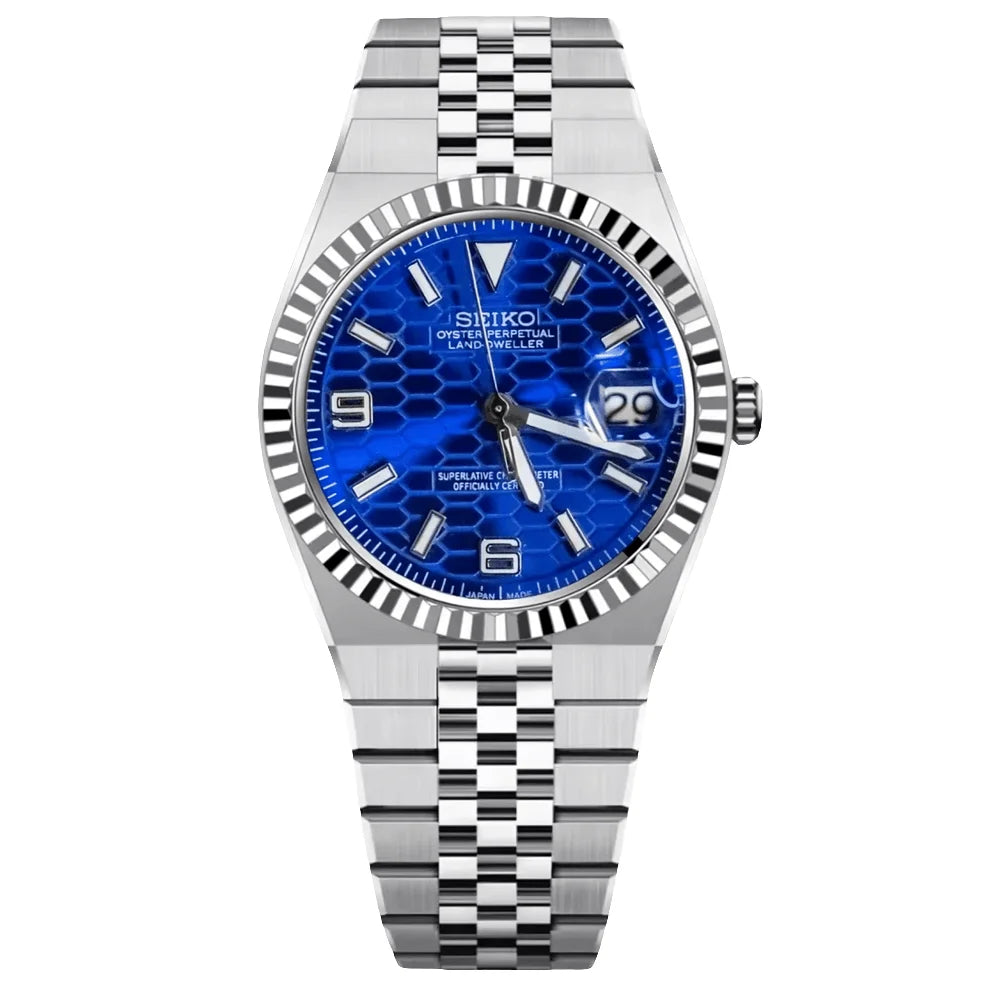 Seiko Mod Land dweller Blue Watch Wristwatch