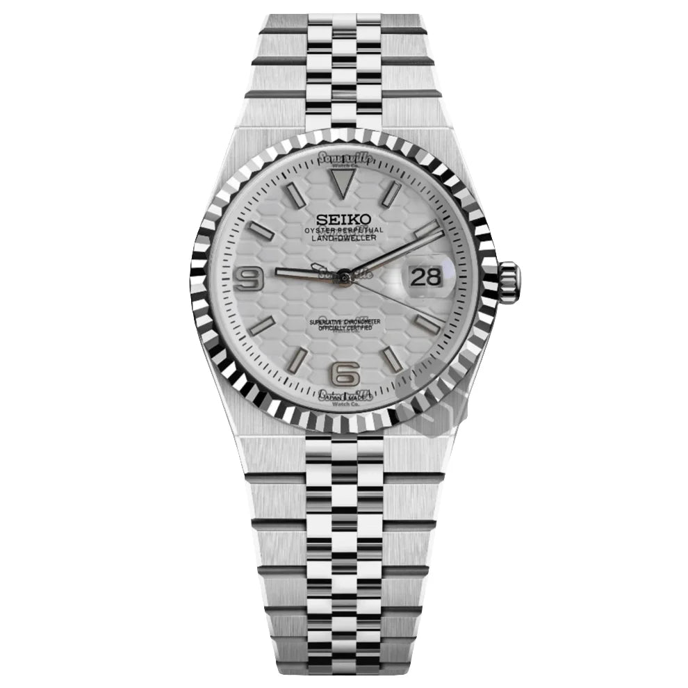 Seiko Mod Land dweller White Watch Wristwatch
