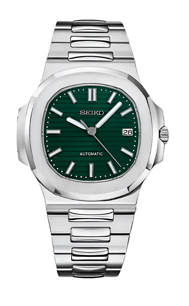 SEIKO MOD NAUTILUS GREEN WATCH - Wristwatch