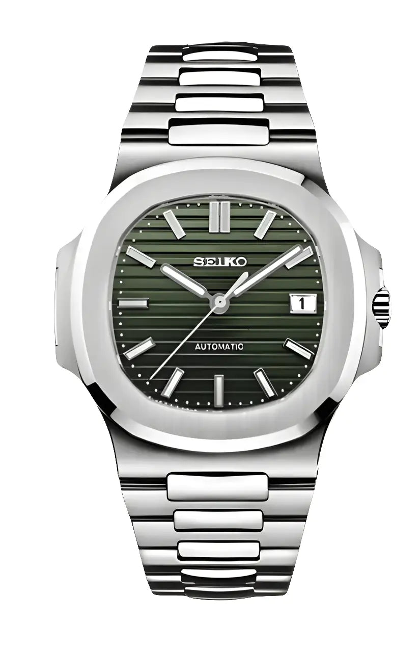 SEIKO MOD NAUTILUS OLIVE GREEN WATCH - Wristwatch