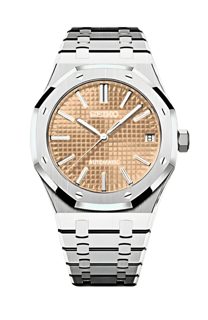 SEIKO MOD ROYAL OAK CHAMPAGNE WATCH - Wristwatch