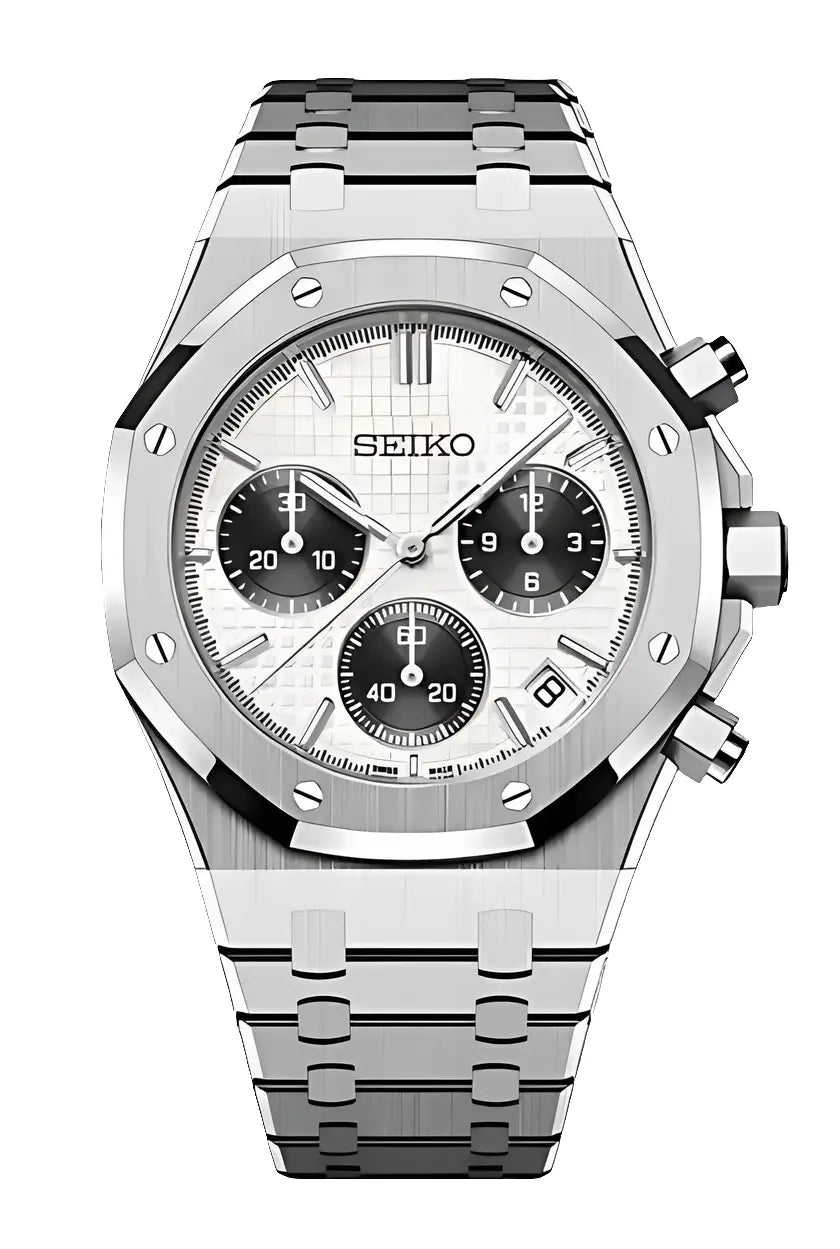 SEIKO MOD ROYAL OAK CHRONO PANDA WATCH - Wristwatch