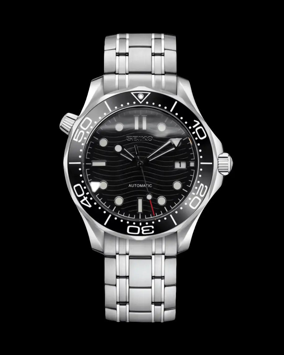 SEIKO MOD SEAMASTER BLACK WATCH - Wristwatch