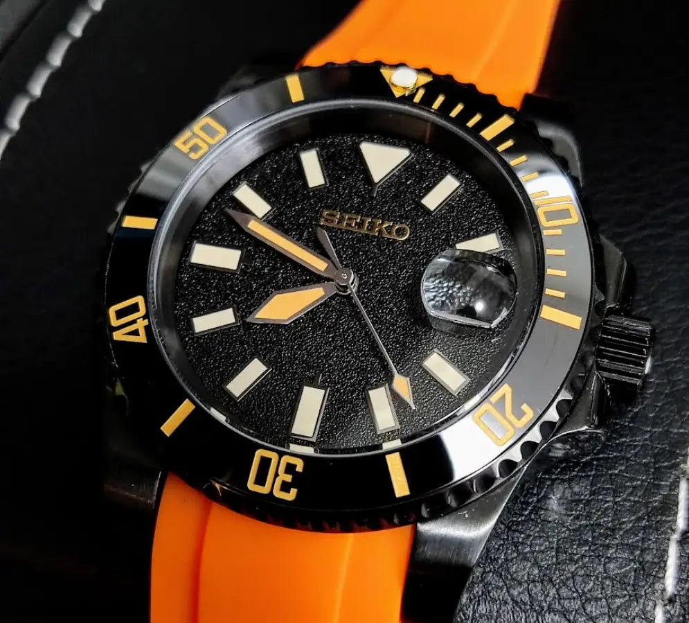 SEIKO MOD SKX SUBMARINER ORANGE - BLACK WATCH - Wristwatch