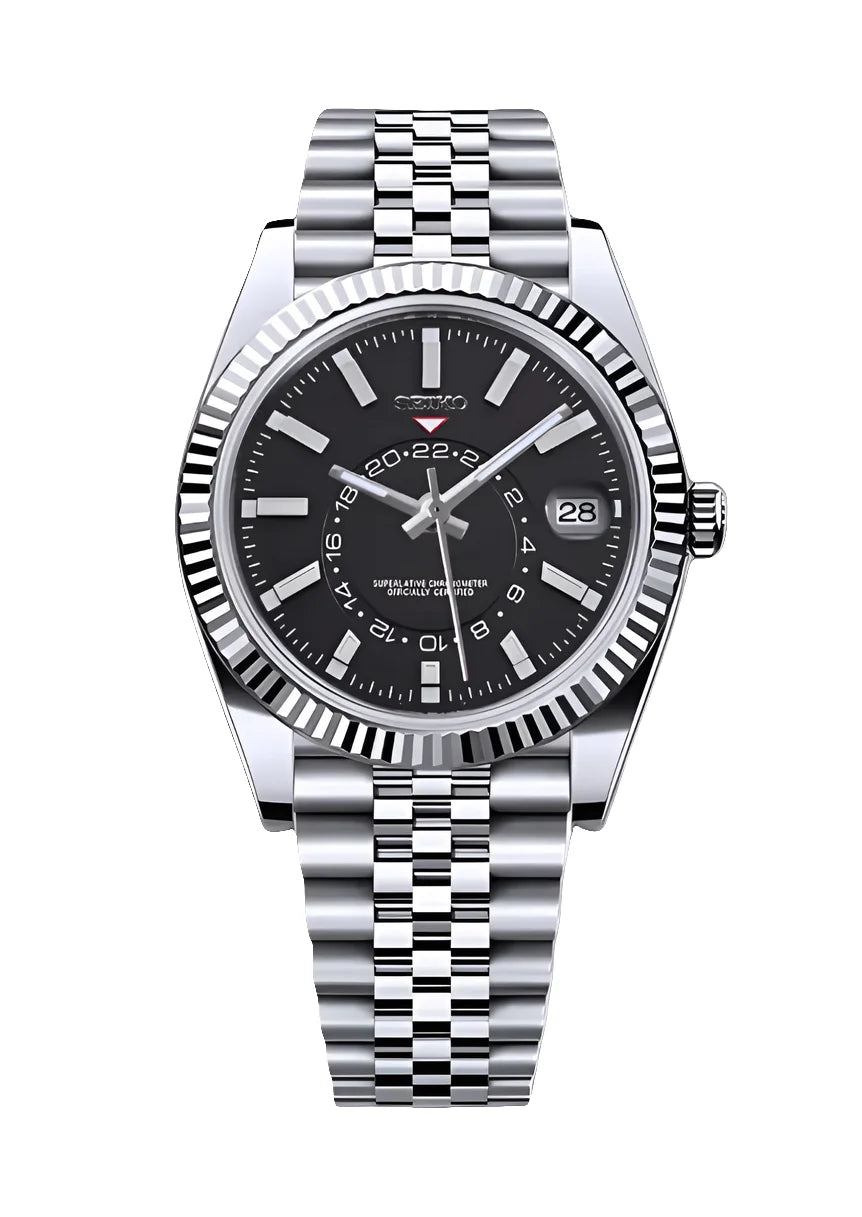Seiko Mod Sky Black Watch Wristwatch