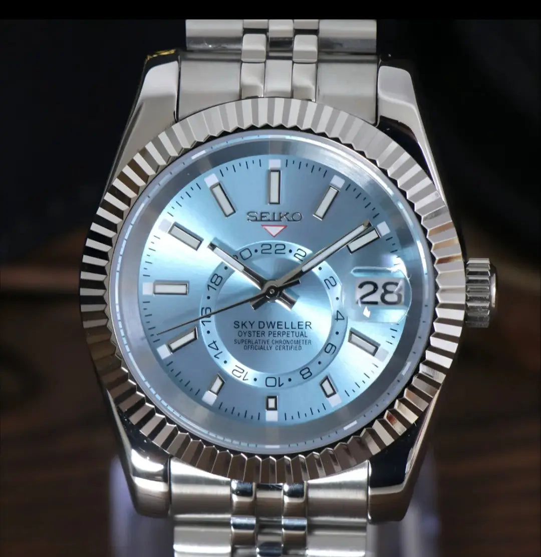 SEIKO MOD SKY DWELLER ICE BLUE WATCH - Wristwatch