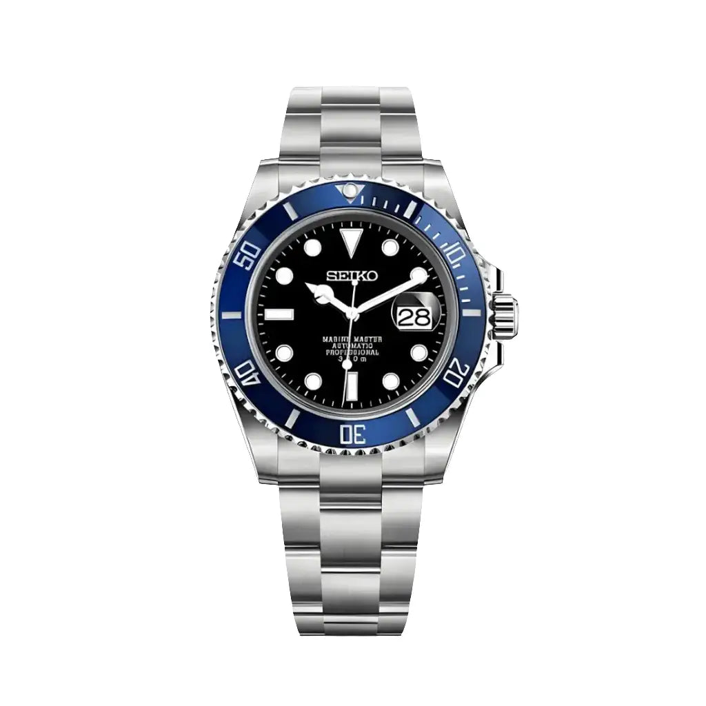 SEIKO MOD SUBMARINER BLUE & BLACK WATCH - Wristwatch