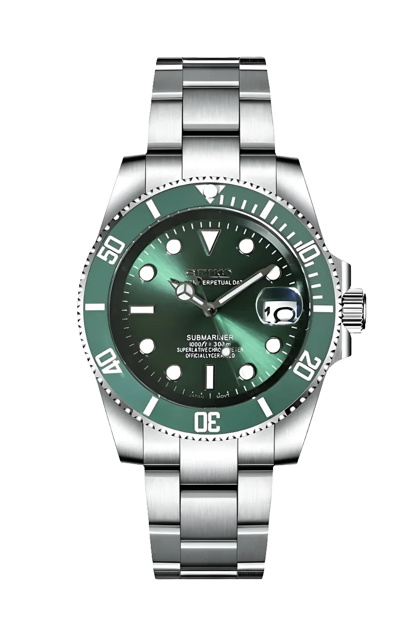 Seiko Mod Submariner Hulk Diving Watch Wristwatch