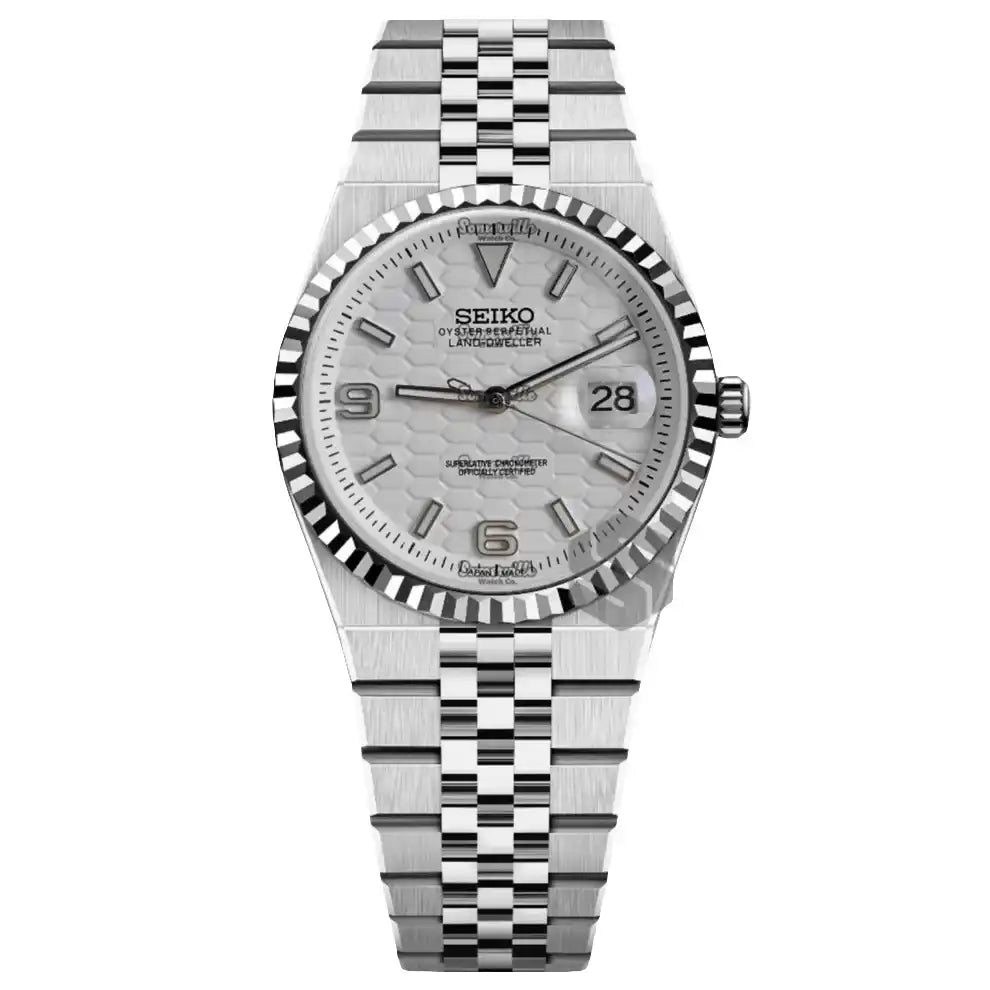 Seiko Mod Land dweller White Watch Wristwatch
